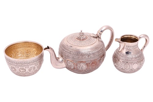 Lot 307 - A Victorian silver bachelor's three-piece...