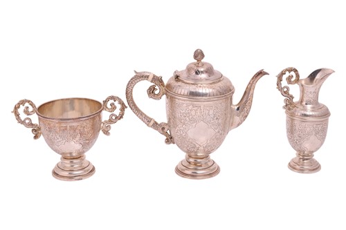 Lot 267 - A Victorian silver bachelor's coffee set, with...