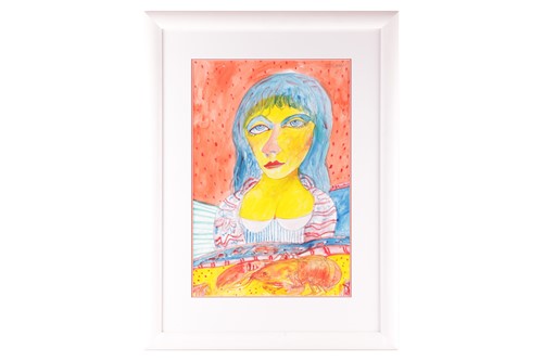 Lot 30 - John Bellany, (1942-2013), Woman with Lobster,...