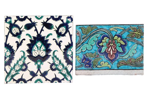 Lot 43 - A William de Morgan Merton Abbey rectangular...