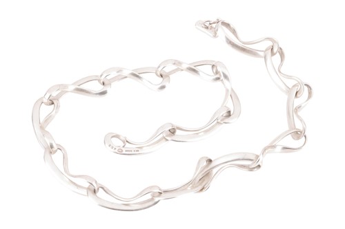 Lot 144 - Georg Jensen - an 'Infinity' link necklace,...