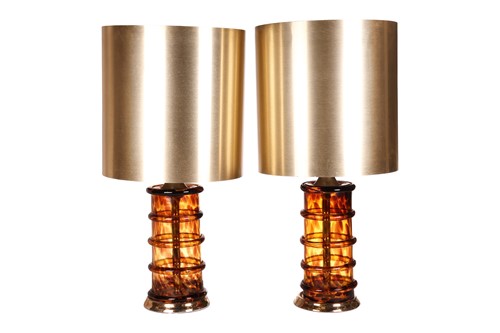 Lot 121 - A pair of large Murano glass table lamps,...