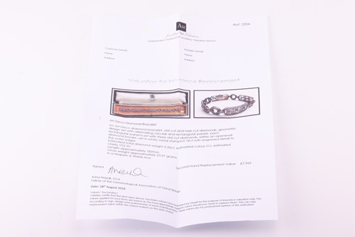 Lot 97 - An Art Deco diamond bracelet, set throughout...