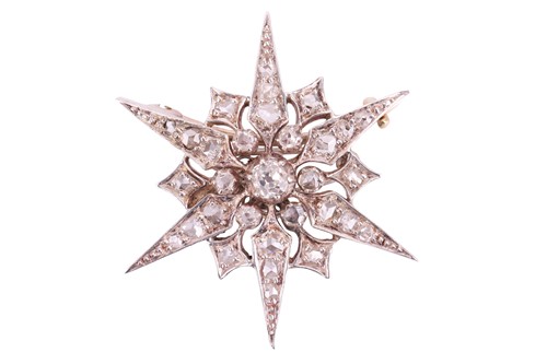 Lot 48 - A Victorian star brooch, set throughout with...