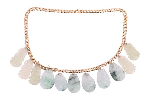 Lot 105 - A Chinese zodiac fringe necklace, composed of...