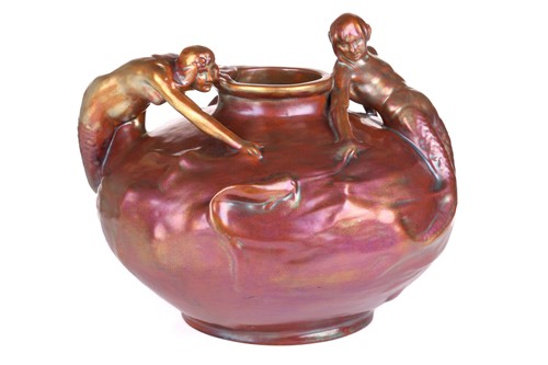 Lot 54 - Lajos Mack for Zsolnay, an early 20th-century...