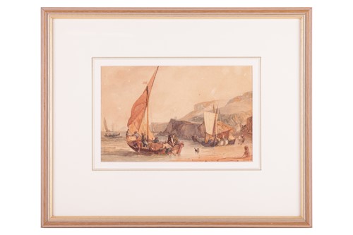 Lot 19 - Samuel Owen (1768 - 1857), Fishing Boats Off a...