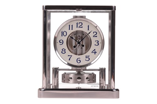 Lot 131 - A Jaeger Le Coultre Rhodium plated Atmos...
