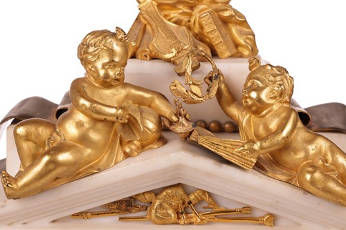 Lot 132 - A large and ornate Louis XVI French marble and...