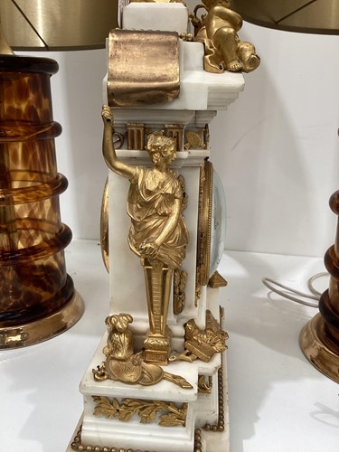 Lot 132 - A large and ornate Louis XVI French marble and...