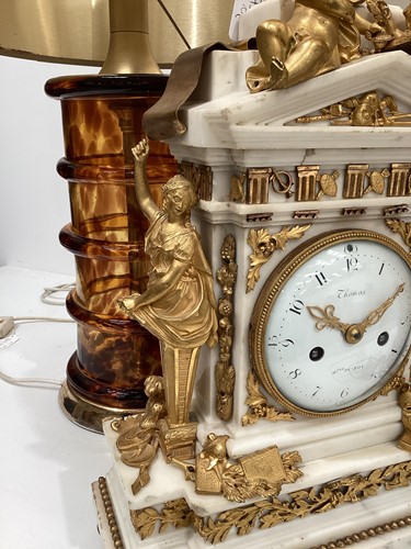 Lot 132 - A large and ornate Louis XVI French marble and...