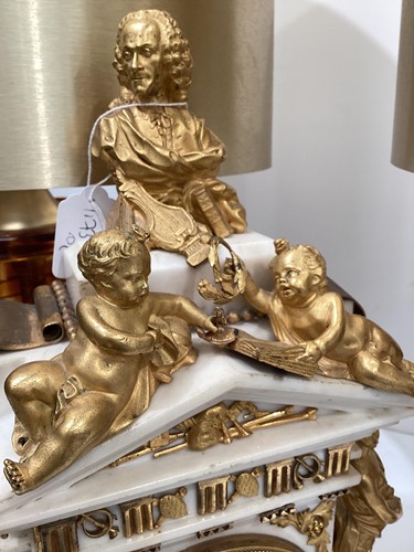 Lot 132 - A large and ornate Louis XVI French marble and...