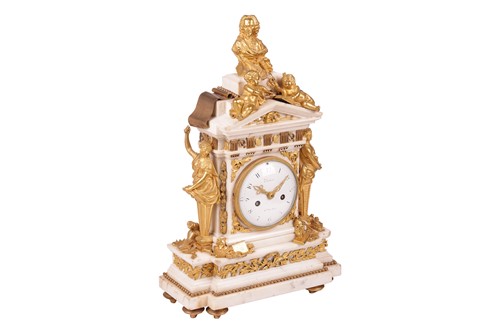 Lot 132 - A large and ornate Louis XVI French marble and...