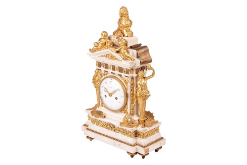 Lot 132 - A large and ornate Louis XVI French marble and...