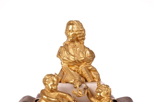 Lot 132 - A large and ornate Louis XVI French marble and...