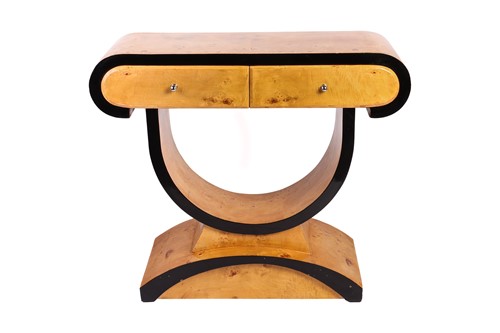 Lot 113 - An Art Deco style burr walnut veneered and...