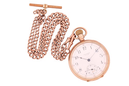 Lot 239 - A 9ct gold Waltham open-face pocket watch and...