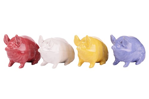 Lot 67 - A set of four Wemyss pig in different glazes,...