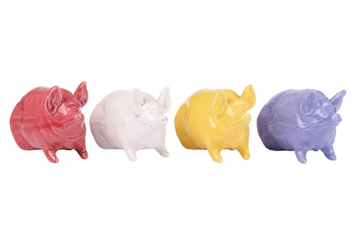 Lot 67 - A set of four Wemyss pig in different glazes,...