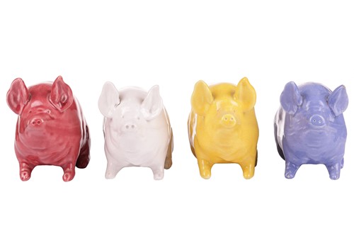 Lot 67 - A set of four Wemyss pig in different glazes,...