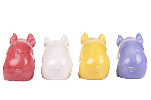 Lot 67 - A set of four Wemyss pig in different glazes,...
