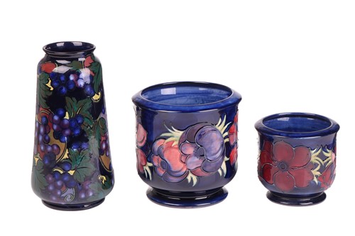 Lot 63 - A Moorcroft planter of cylindrical form in the...