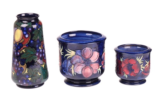 Lot 63 - A Moorcroft planter of cylindrical form in the...
