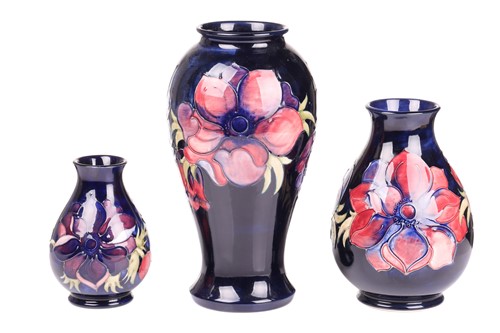 Lot 64 - A large Moorcroft baluster vase in the Anenome...