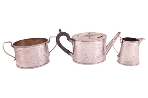 Lot 258 - A Victorian silver three-piece tea service, by...