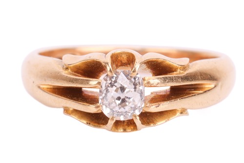 Lot 130 - An old-cut diamond solitaire ring, featuring a...