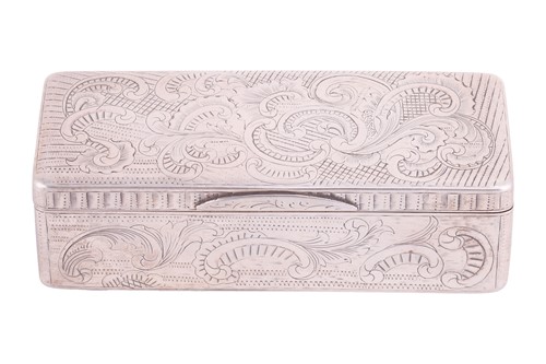 Lot 243 - A Russian snuff box of rectangular form,...