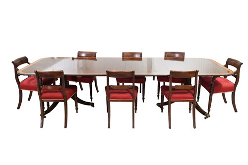 Lot 111 - A set of eight Regency mahogany dining chairs,...