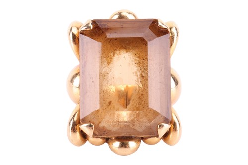 Lot 63 - An Italian single stone smoky quartz dress...