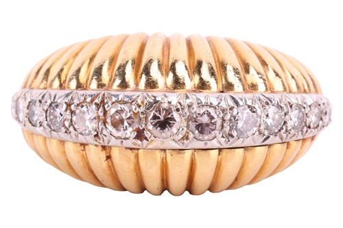 Lot 62 - A mid-century, diamond set, bombé style dress...