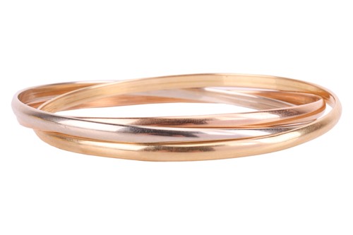 Lot 141 - A trinity bangle, formed of three...