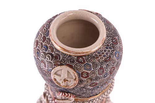 Lot 62 - A large pair of Japanese Satsuma pottery...