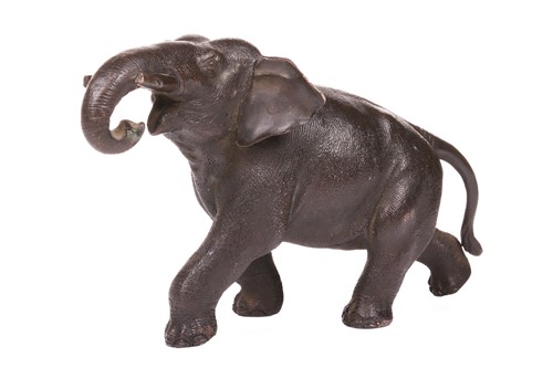 Lot 90 - A Japanese Meiji period patinated bronze...