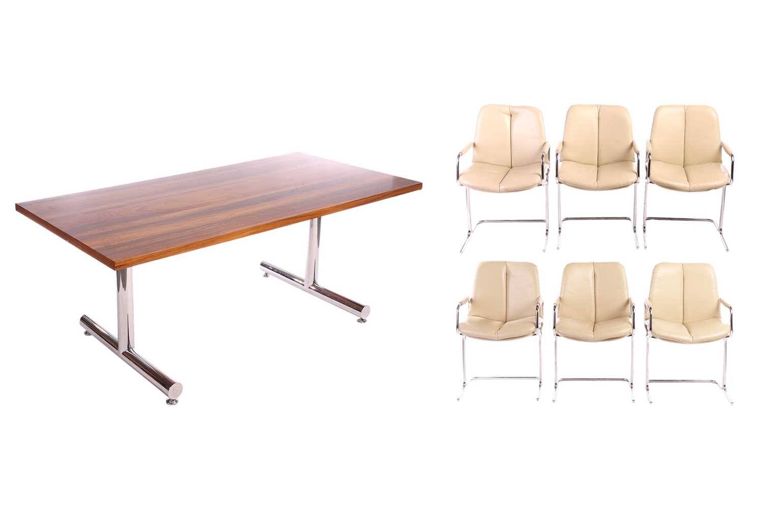 Lot 128 - A 1970s Pieff Eleganza rosewood dining table...