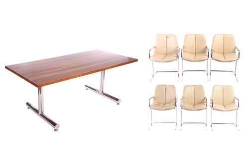 Lot 128 - A 1970s Pieff Eleganza rosewood dining table...