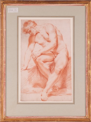 Lot 161 - Bolognese School, 17th century, Seated male...