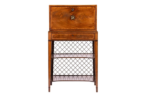 Lot 135 - A Regency-figured mahogany secretaire box and...