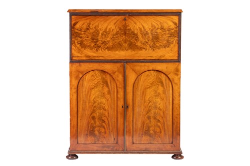 Lot 131 - An unusual Regency Mahogany Secretaire cabinet...