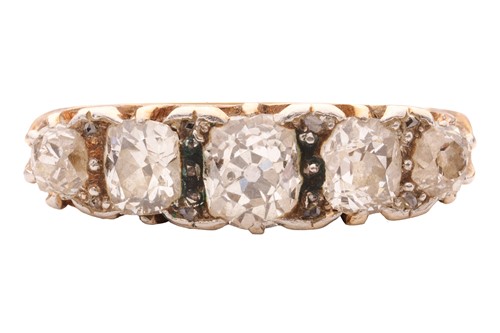Lot 107 - A diamond five stone ring, designed as a...
