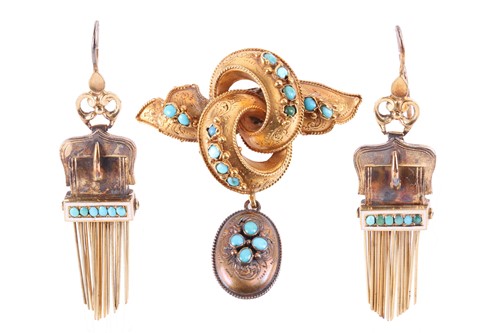 Lot 109 - A Victorian suite comprising buckle tassel...