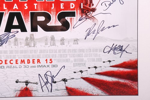 Lot 1 - Star Wars: The Last Jedi, a cast-signed one...