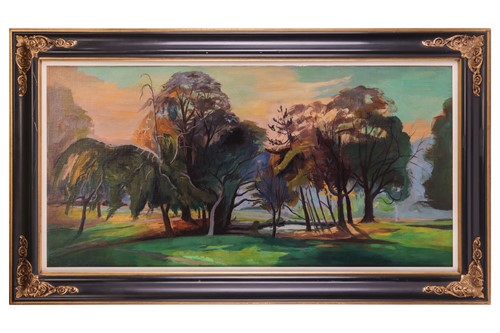 Lot 40 - Phylis Bray, Woodland scene, unsigned, oil on...