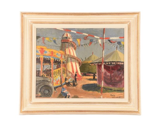 Lot 7 - Ruby Wallace (20th century), 'The Slip', oil...