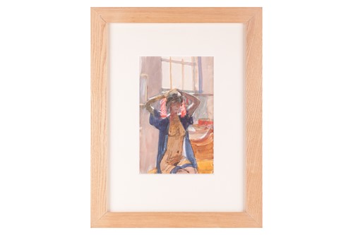 Lot 27 - Ken Howard (1932-2022) British, Seated nude in...