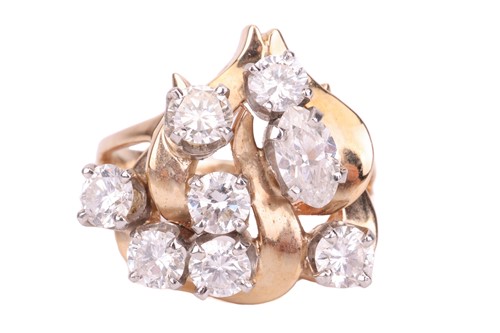 Lot 150 - A diamond dress ring, of abstract organic...