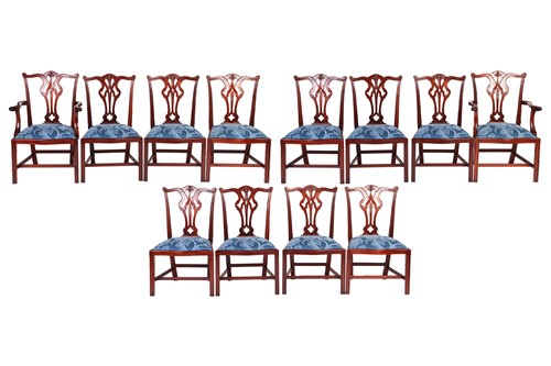 Lot 134 - A set of twelve craftsman made Chippendale...